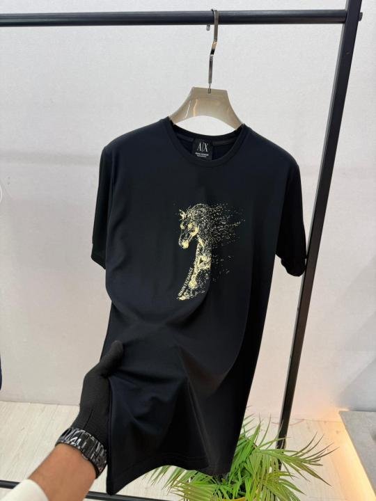 Armani Exchange Armani Exchange Imported Oversized Premium Round Neck Black T-shirt F3891-bl - Image 3