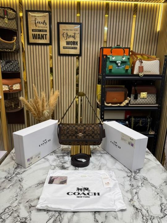 Coach Etta Flap Crossbody Monogram Bag With Box And Dust Bag