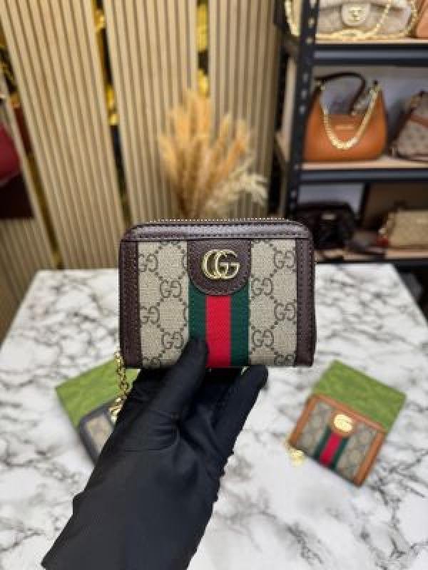 Gucci GG Supreme Canvas Ophidia Mini Wallet With Stripe Including Box - Image 6