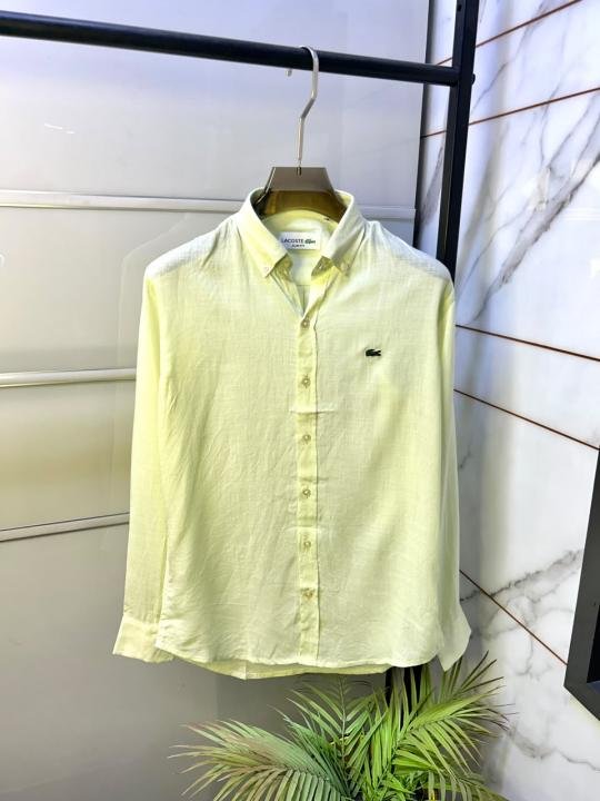 3197842_6a44e426daa3a0.jpeg Lacoste Lacoste Linen Embroidery Logo Super Premium Pista Shirt F3952-pi - Image 1