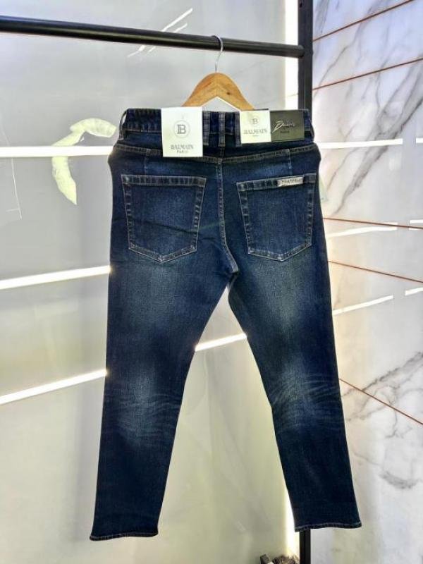 Balmain Balmain Paris Imported Dark Blue Super Premium Denim Jeans F2894-b1 - Image 5
