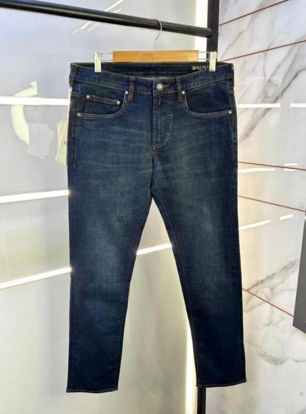 Balmain Balmain Paris Imported Dark Blue Super Premium Denim Jeans F2894-b7 - Image 4