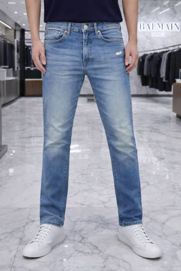 Balmain Balmain Paris Imported Light Blue Super Premium Denim Jeans F2894-b3 - Image 2