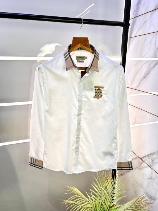 3270454_6a461d6db7bb60.jpeg Burberry Burberry White Premium Embroidery Logo Shirt With Brand Box Packing And Carry Bag F2249-wh - Image 1