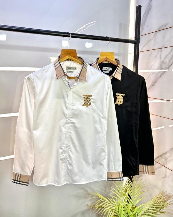 Burberry Burberry White Premium Embroidery Logo Shirt With Brand Box Packing And Carry Bag F2249-wh - Image 2
