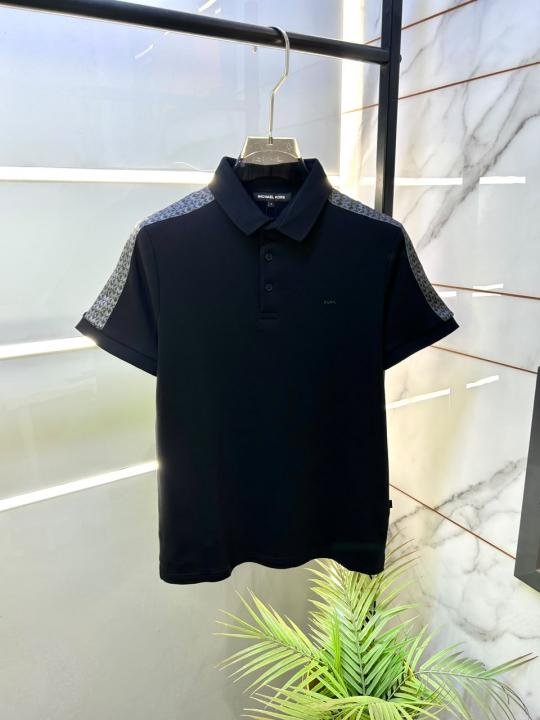 Michael Kors Michae L Kors Black Polo Premium Collar Neck T-shirt F3930-bl