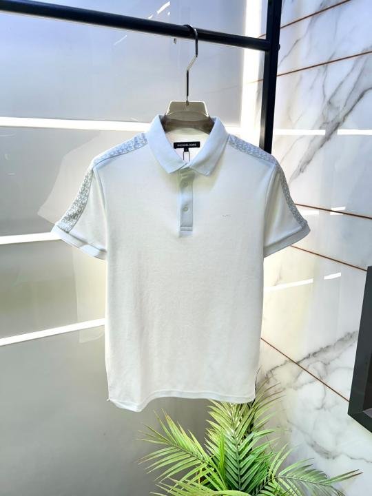 Michael Kors Michae L Kors White Polo Premium Collar Neck T-shirt F3930-wh