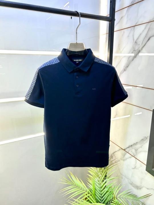 Michael Kors Michae L Kors Navy Polo Premium Collar Neck T-shirt F3930-ny