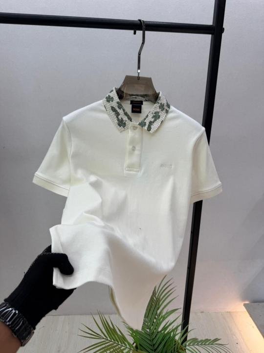 Boss Hug O Boss Cream Collar Neck Premium Polo T-shirt F3895-c2 - Image 13