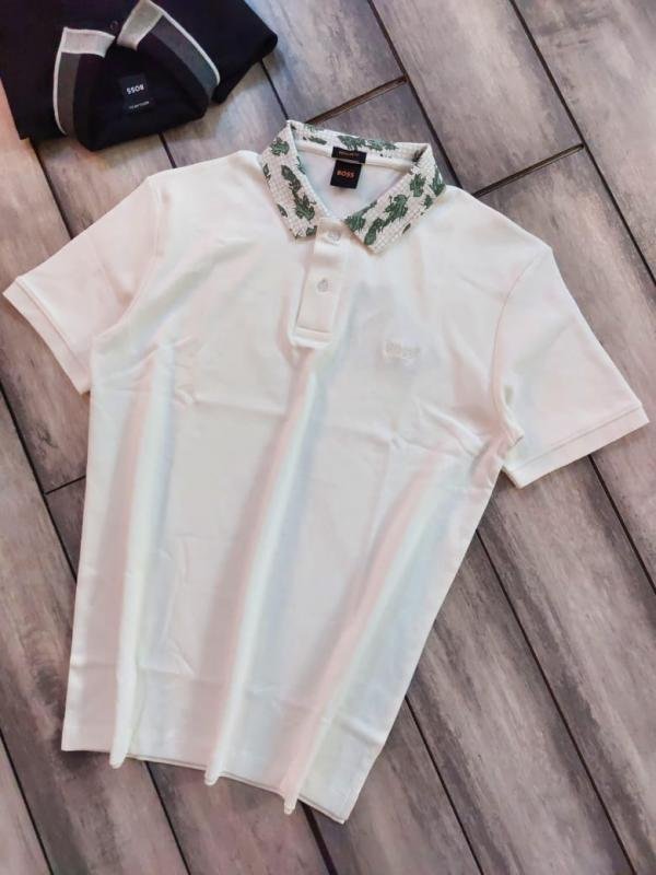 Boss Hug O Boss Cream Collar Neck Premium Polo T-shirt F3895-c2 - Image 12