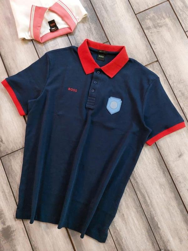 Boss Hug O Boss Blue Collar Neck Premium Polo T-shirt F3895-bu - Image 8