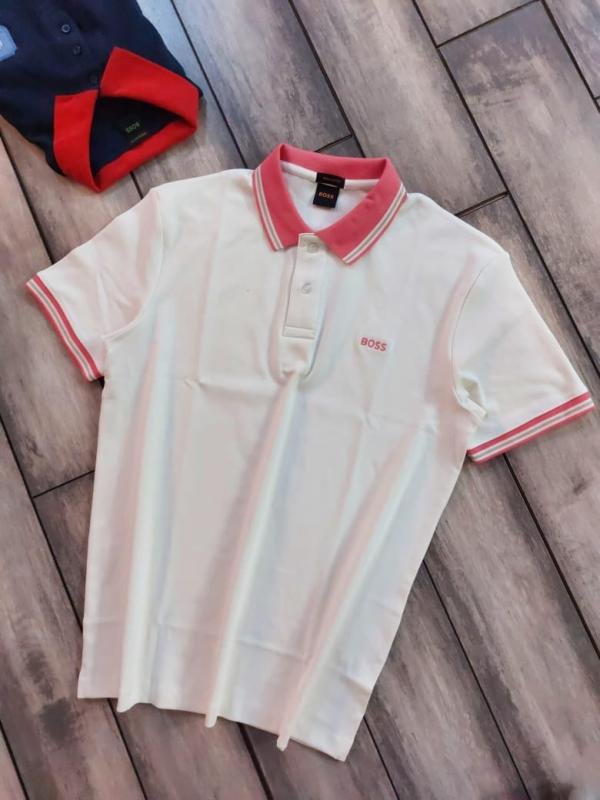 Boss Hug O Boss Cream Collar Neck Premium Polo T-shirt F3895-c1 - Image 10