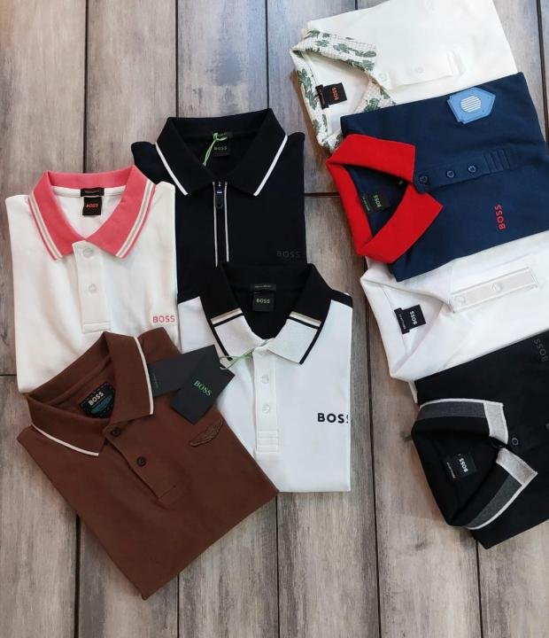 Boss Hug O Boss Cream Collar Neck Premium Polo T-shirt F3895-c1 - Image 3