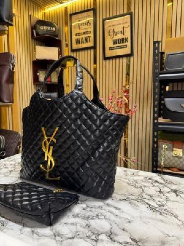 Saint Laurent Yves Sain T Laurent YSL Maxi Tote Bag With Matching Wallet Includes Dust Bag - Image 4