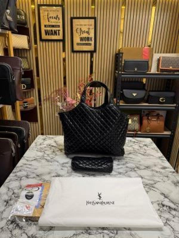 Saint Laurent Yves Sain T Laurent YSL Maxi Tote Bag With Matching Wallet Includes Dust Bag - Image 3