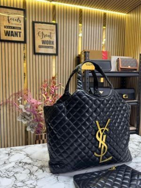 Saint Laurent Yves Sain T Laurent YSL Maxi Tote Bag With Matching Wallet Includes Dust Bag - Image 2