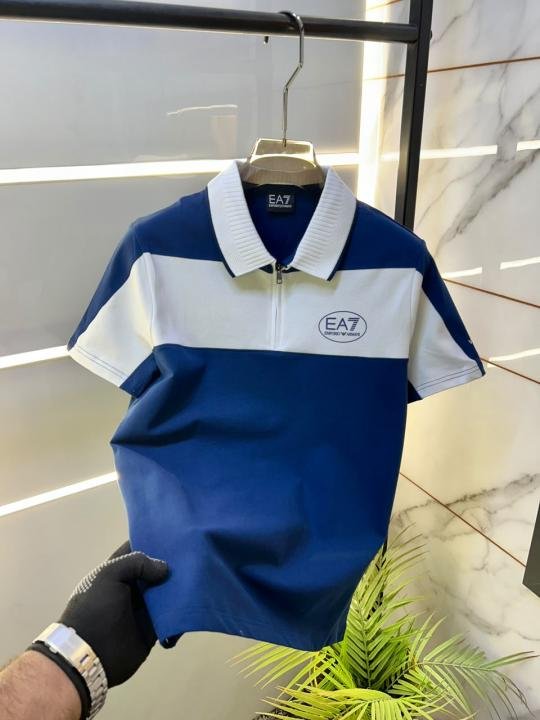Emporio Armani Emporio Armani Blue Polo Premium Collar Neck T-shirt F3937-bu - Image 14