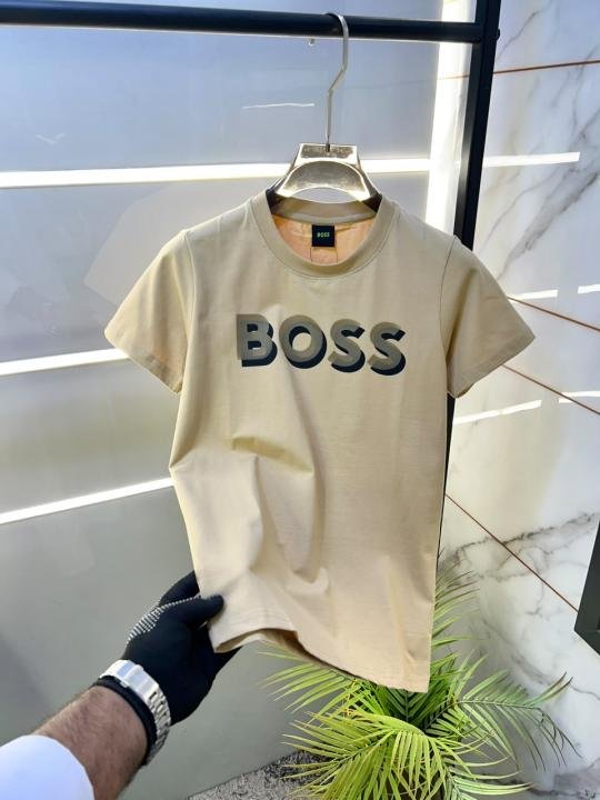 Boss Beige Premium Round Neck T-shirt F3677-be - Image 3