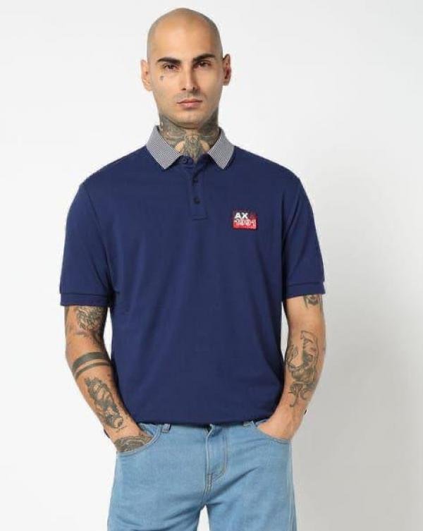 Armani Exchange Armani Exchange Blue Polo Premium Collar Neck T-shirt F3936-bu - Image 11