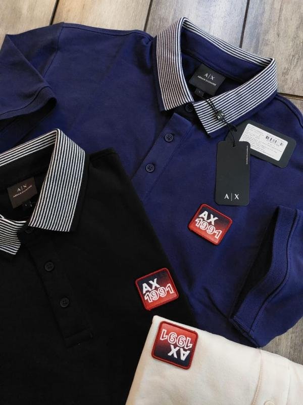 Armani Exchange Armani Exchange Blue Polo Premium Collar Neck T-shirt F3936-bu - Image 3
