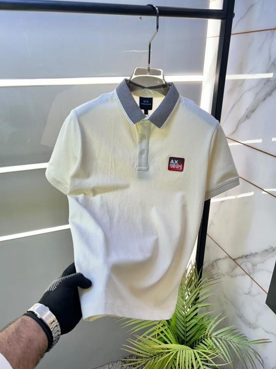 Armani Exchange Armani Exchange Cream Polo Premium Collar Neck T-shirt F3936-cr - Image 13