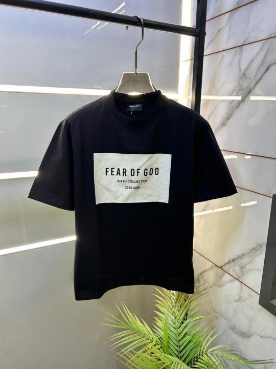 Fear Of God Essential Fear Of God Black Premium Round Neck T-shirt F3605-bl