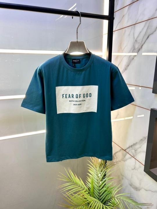 Fear Of God Essential Fear Of God Green Premium Round Neck T-shirt F3605-gr