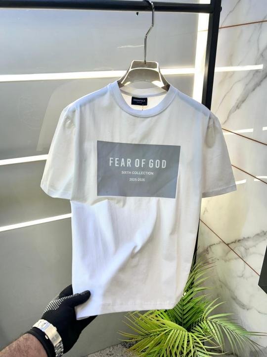 Fear Of God Essential Fear Of God White Premium Round Neck T-shirt F3605-wh - Image 3