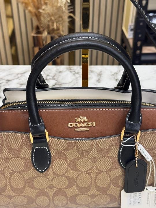 Coach Darcie Signature Canvas Satchel Bag With Crossbody Strap And Dust Bag - Image 6