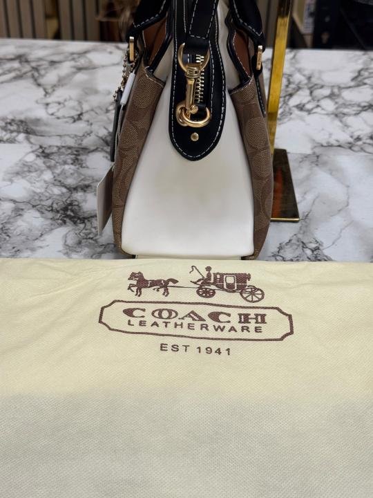 Coach Darcie Signature Canvas Satchel Bag With Crossbody Strap And Dust Bag - Image 4
