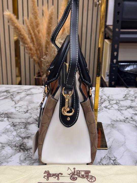 Coach Darcie Signature Canvas Satchel Bag With Crossbody Strap And Dust Bag - Image 3