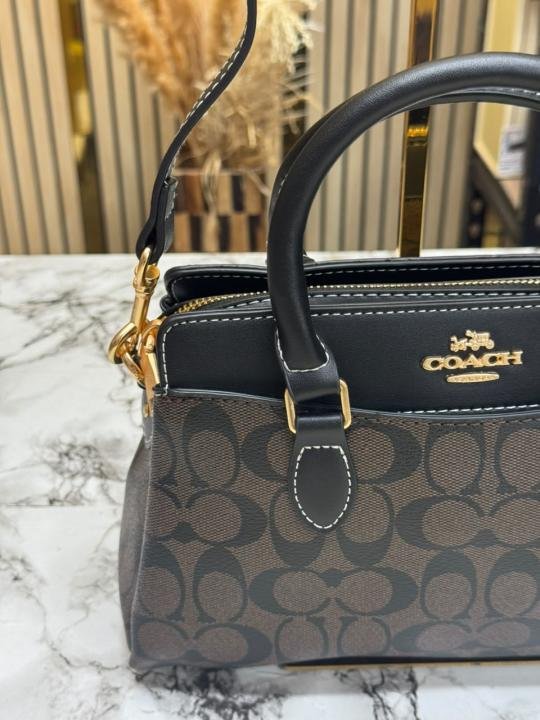 Coach Darcie Signature Canvas Satchel Bag With Crossbody Strap And Dust Bag - Image 5