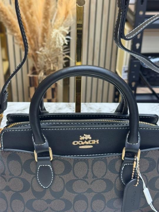 Coach Darcie Signature Canvas Satchel Bag With Crossbody Strap And Dust Bag - Image 3