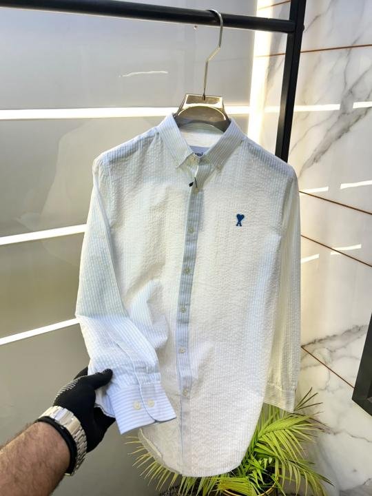 Ami Sky Lining Embroidery Logo Oxford Lycra Premium Shirt F3911-sk - Image 3