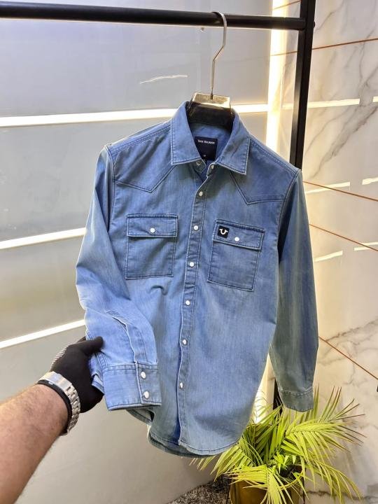 True Religion Blue Super Premium Denim Shirt F5013-bu - Image 2