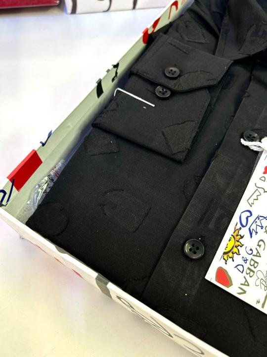 Dolce & Gabbana Dolc E & Gabban A Imported Monogram Allover Premium Black Shirt With Brand Box Packing And Carry Bag F3222-bl - Image 6