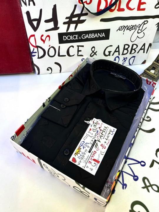 Dolce & Gabbana Dolc E & Gabban A Imported Monogram Allover Premium Black Shirt With Brand Box Packing And Carry Bag F3222-bl - Image 5