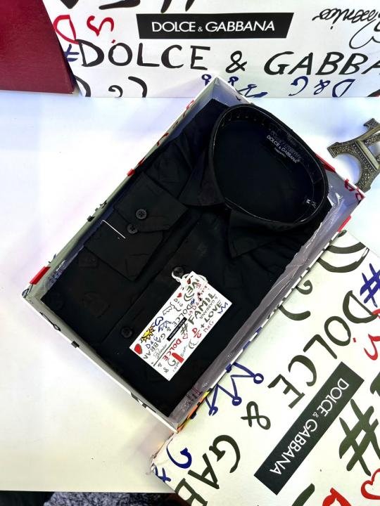 Dolce & Gabbana Dolc E & Gabban A Imported Monogram Allover Premium Black Shirt With Brand Box Packing And Carry Bag F3222-bl - Image 4