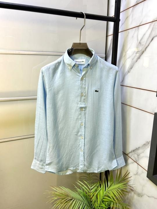 Lacoste Lacoste Linen Sky Embroidery Logo Super Premium Shirt F3952-sk