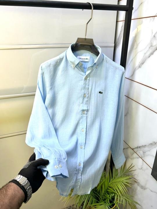 Lacoste Lacoste Linen Sky Embroidery Logo Super Premium Shirt F3952-sk - Image 3