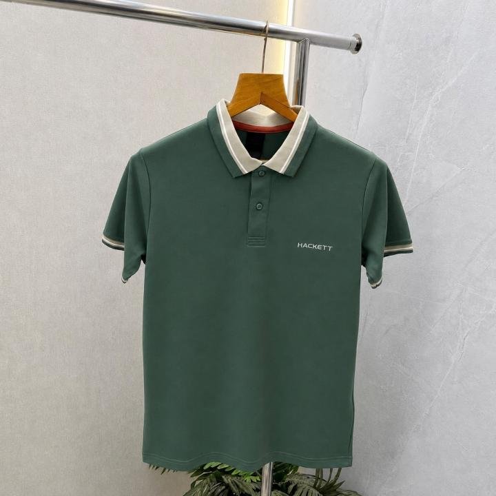 Hackett Hacket T Green Premium Polo Neck Tshirt 551