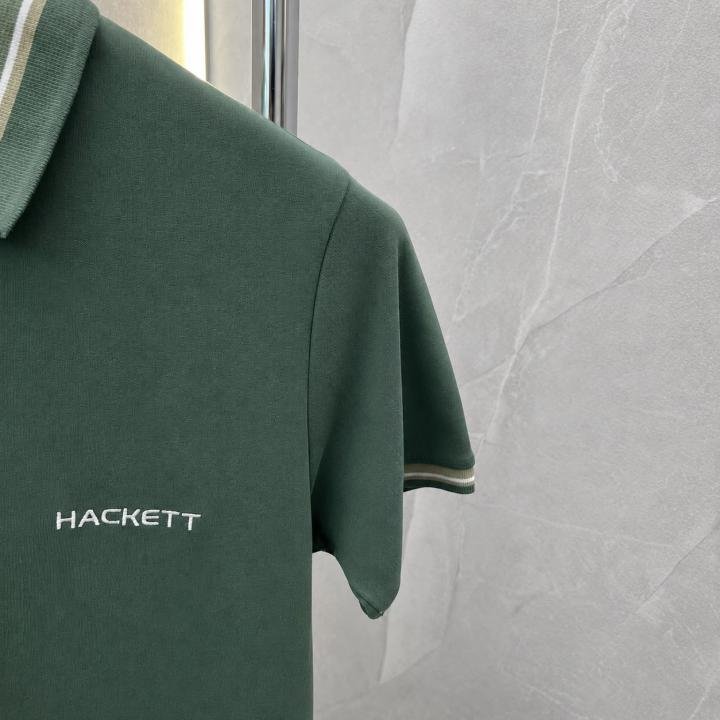 Hackett Hacket T Green Premium Polo Neck Tshirt 551 - Image 2