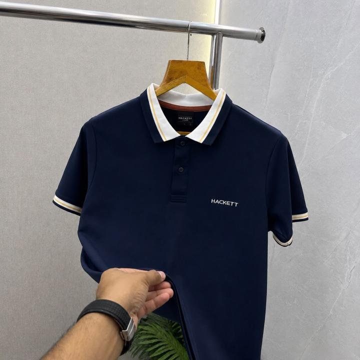 Hackett Hacket T Blue Premium Polo Neck Tshirt 551 - Image 2