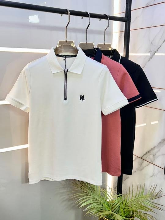 Karl Lagerfeld Black Polo Premium Collar Neck T-shirt F3651-bl - Image 2