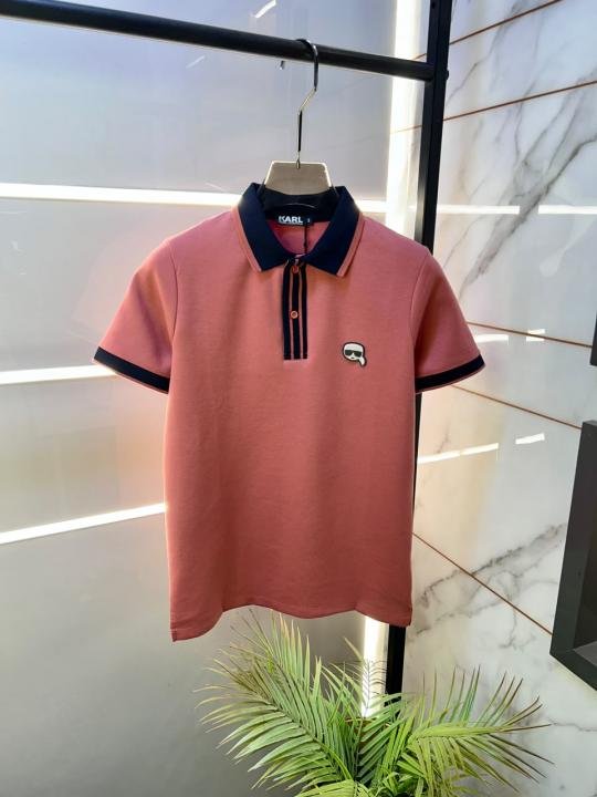 Karl Lagerfeld Coral Polo Premium Collar Neck T-shirt F3651-co