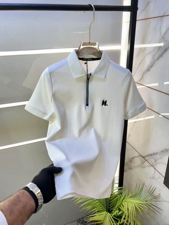 Karl Lagerfeld White Polo Premium Collar Neck T-shirt F3651-wh - Image 3