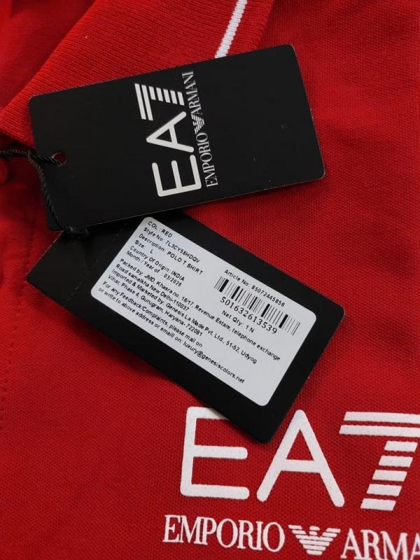Emporio Armani Emporio Armani Red Polo Premium Collar Neck T-shirt F3937-re - Image 3