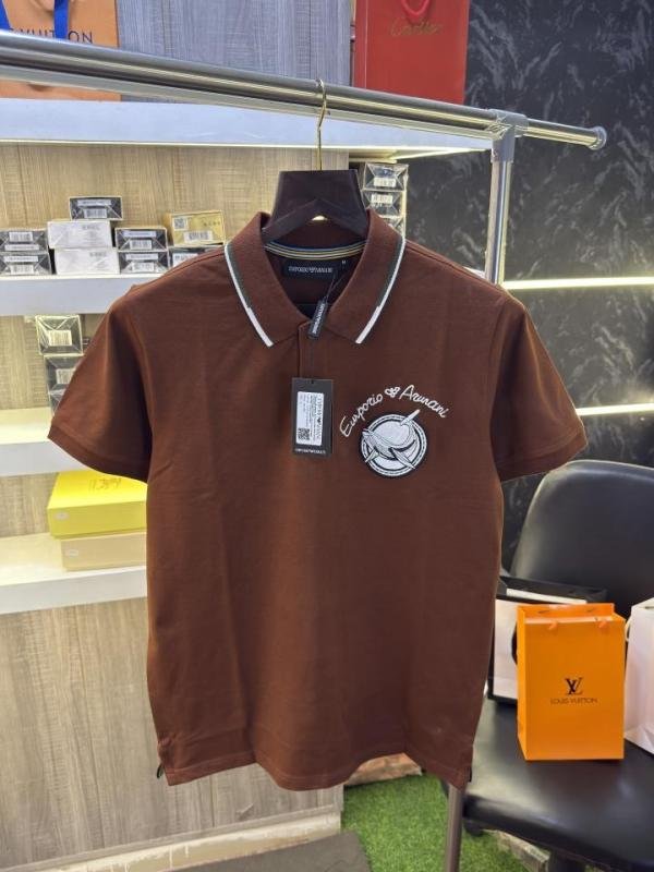 3530012_6a492d62befd63.jpg Emporio Armani Polo Neck T-shirt – Premium Cotton Designer Polo Shirt - Image 1