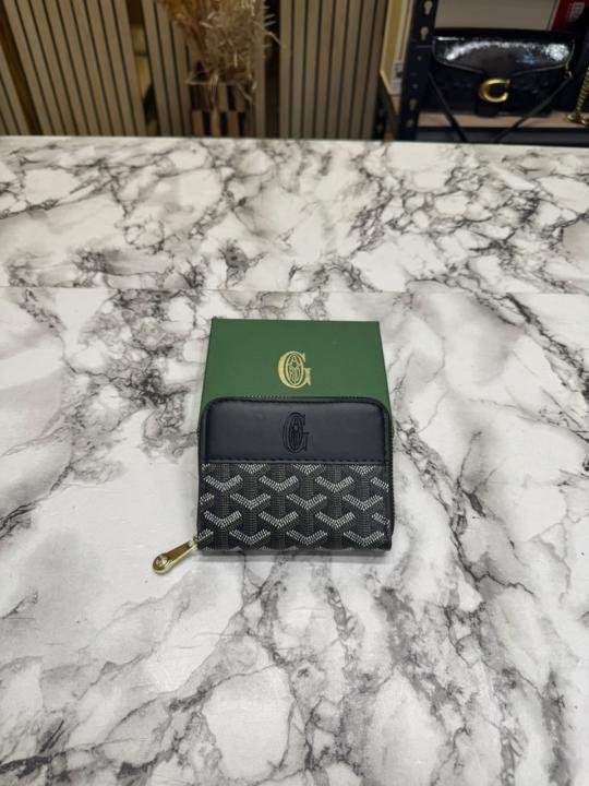 Goyard Zip Around Wallet In Goyardine Canvas With Box