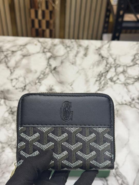 Goyard Zip Around Wallet In Goyardine Canvas With Box - Image 7